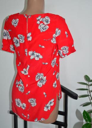 Стильна жіноча літня блуза а квітковий принт,червона жіноча блузка3 фото