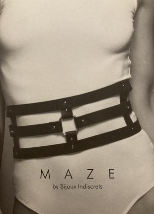 Портупея bijoux indiscrets maze wide belt and restraints black (so2680)