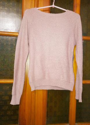 Джемпер, с замочками, свитер цвета пыльная роза,xs/s,42-44р3 фото