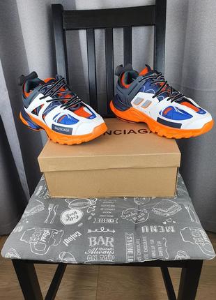 Мужские кроссовки balenciaga track orange blue новинка