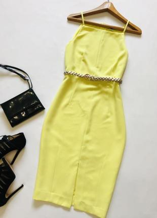 Идеальное платье футляр h&m лимонное платье
