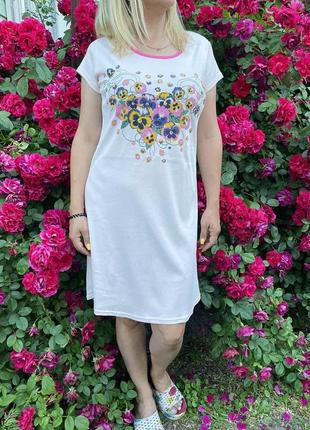 Ночнушка ночная рубашка домашнее платье хлопок