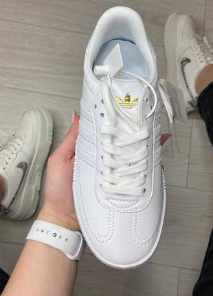 Женские кроссовки adidas samba white3 фото