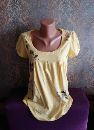 Легкая летняя футболка блуза блузка блузочка туника для беременных на животик р.s/m