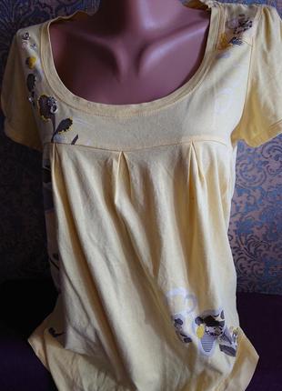 Легка літня футболка блуза блузка блузочка туніка для вагітних на животик р. s/m2 фото