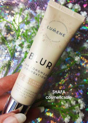 Стойкая тональная основа lumene blur longwear foundation spf15 - 2 soft honey3 фото