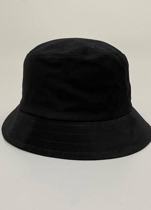 Панама bucket embroidery hat черная женская / мужская панамка