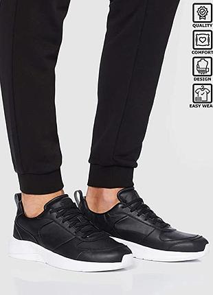 Шкіряні чоловічі чорні фірмові кросівки для бігу 44-44,5 р.