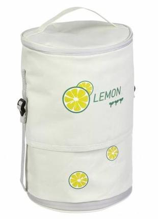 Термосумка на молнии 18,5*27 см бледно-желтый "лимон", 81-542