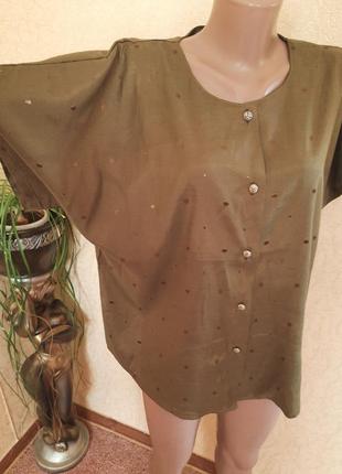Шелковая блуза украшена вышитыми крапинками шелк  винтаж тайланд.3 фото