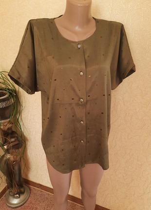 Шелковая блуза украшена вышитыми крапинками шелк  винтаж тайланд.2 фото