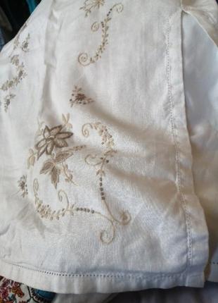 Красивейшая юбка льняная с вышивкой4 фото