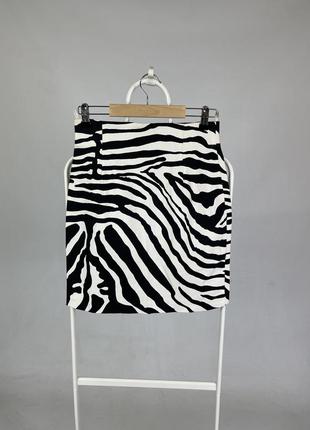 Юбка из коттона с принтом ‘зебра’1 фото