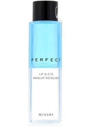 Міцелярна вода для зняття макіяжу missha perfect lip & eye make - up remover, 155 мл