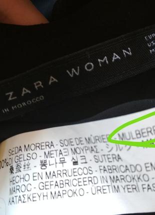 Розкішна фірмова шовкова блузка бант і жабо 100% натуральний шовк zara8 фото