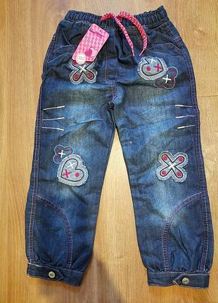 Джинси демісезонні для дівчаток, р. 110, 116, 122. туреччина
