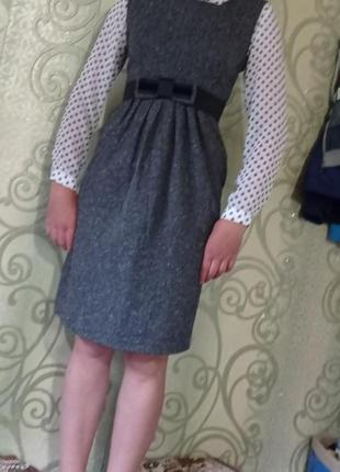 Сарафан офісний сірий