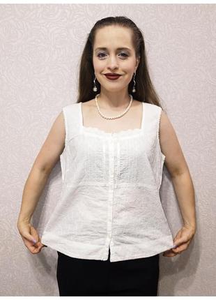 Блуза майка бавовна котон прошва розмір 161 фото