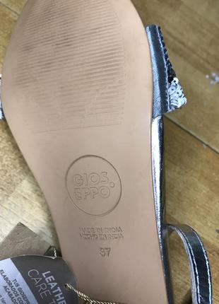 Шикарные серебристые кожаные босоножки gioseppo 37 разм сандали на квадратном каблуке туфли8 фото