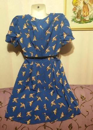 Платье вискозное с птицами (пог 45-46 см) 424 фото