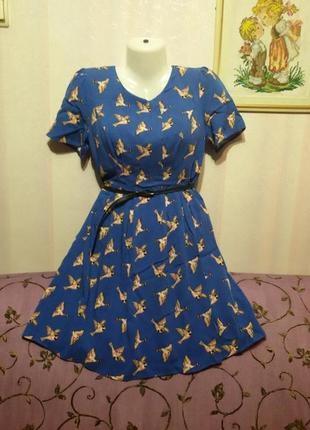 Платье вискозное с птицами (пог 45-46 см) 422 фото