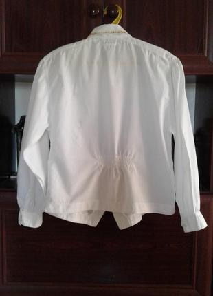 Белая короткая хлопковая блузка рубашка с вышивкой angelique индия2 фото
