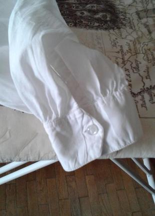 Белая короткая хлопковая блузка рубашка с вышивкой angelique индия7 фото