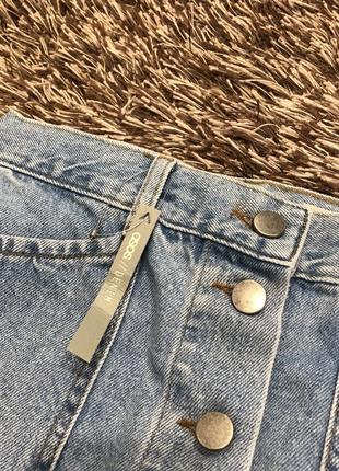 Стильная джинсовая юбка на пуговицах asos3 фото