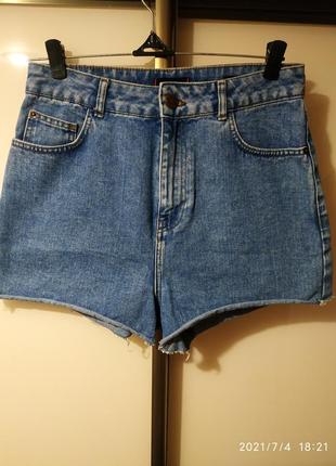 Шортики джинсовые с завышенной талией1 фото