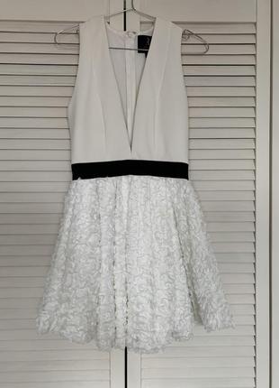 Белое короткое нарядное платье, платье rare london2 фото