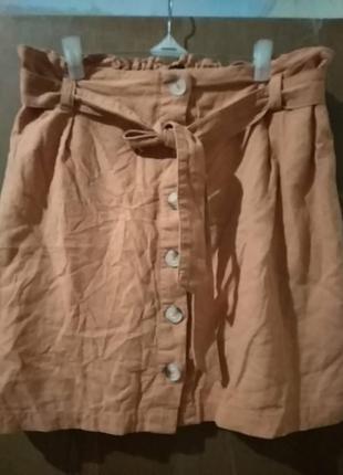 Спідниця на гудзичках льон+віскоза