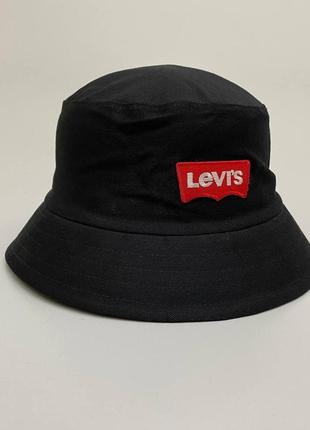 Панама levis bucket hat черная женская / мужская панамка