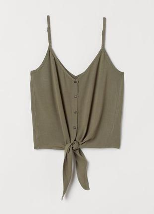 Топ, топік, кроп топ, майка, хакі, h&m