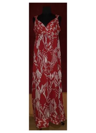 Платье-сарафан макси с цветочным принтом на лето