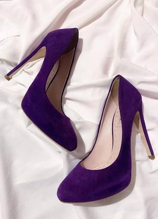 Фиолетовые замшевые туфли miu miu prada3 фото