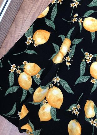 Сукня міні брителі принт лимони стильне базове3 фото