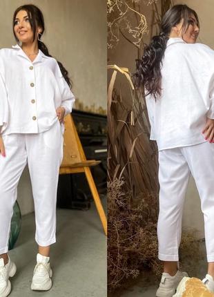 Костюм двійка сорочка штани льон