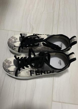 Кеди fendi rise gray canvas