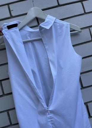 Белая блузка рубашка без рукавов хлопок   ffc6 фото