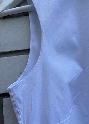 Белая блузка рубашка без рукавов хлопок   ffc8 фото