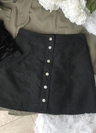 Юбка замшевая на кнопках divided h&m