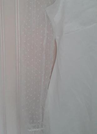 Нежное белое платье с воздушными рукавами7 фото