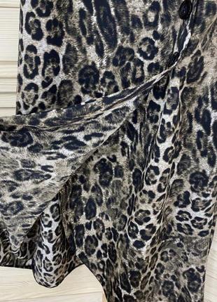 Платье на запах animal print леопардовое модное миди primark4 фото