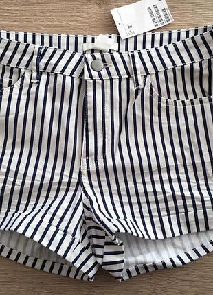 Шорти стрейч стрейчеві полосаті полоску полоска полосатые шортики летние