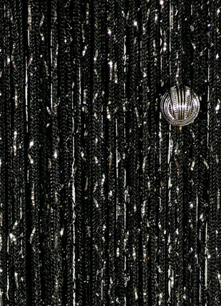 Чорні штори-нитки дощ з кульками