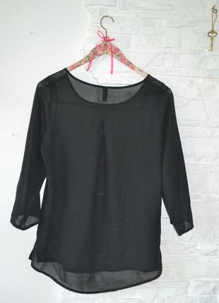 Базова чорна шифонова блузочка від бренду vero moda4 фото
