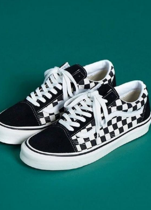 Оригінальні кеди vans old skool checkerboard black/white венси ванси олд скул1 фото