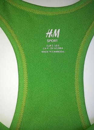 Спортивная майка боксёрка зелёного цвета от h&m размер s-ka. идеальное состояние.9 фото