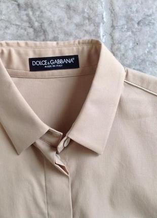 Dolce & gabbana приталенная бежевая рубашка оригинал9 фото