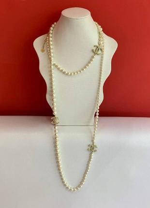 Брендовий підвіска-намисто з перлами і логотипами позолота